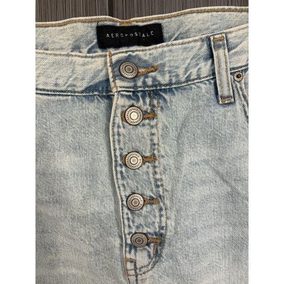 Aeropostale Women’s High Rise Denim Jean Mini Skirt Size 18 Button Front - Picture 2 of 6